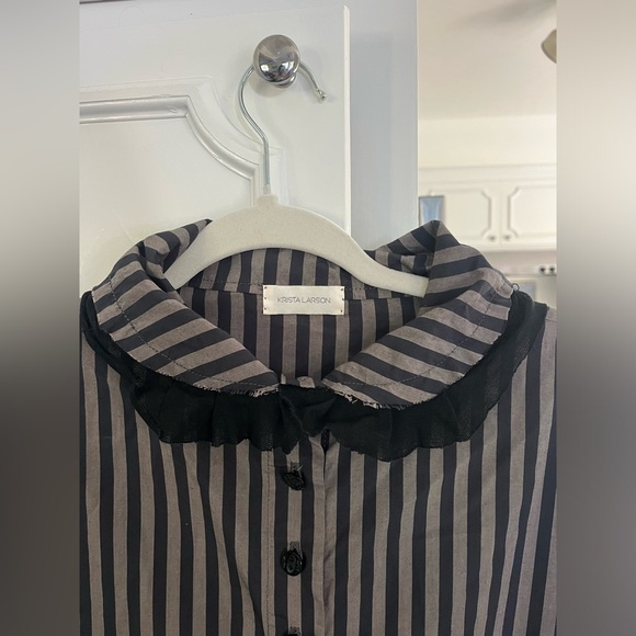 Striped Black and Gray Women's Dress - Picture 2 of 5